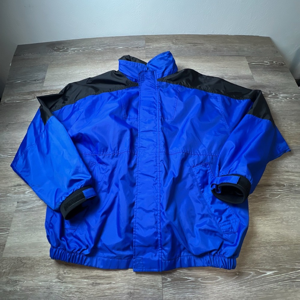 Marlboro Unlimited Windbreaker Mens Large Blue Black Vintage 90s Nylon Jacket